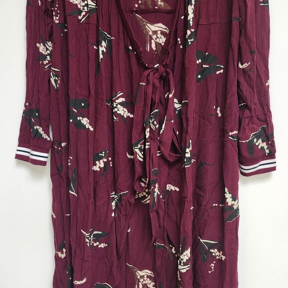 Noppies Women's Burgundy Long Sleeved Nursing Wrap Dress Size S, M & L - Picture 3 of 14